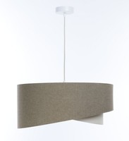 HäNgeleuchte HäNgelampe Rund D: 60 Cm E27 Braun Creme Stoff Verstellbar Boho