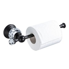 Crystal Holder, Black Toilet Roll Holder Modern Bathroom Accessories Alloy Ti...