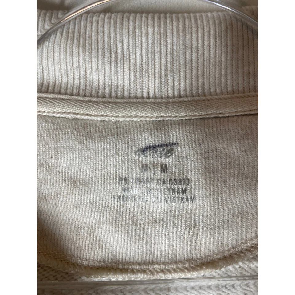 Aerie Leopard Print Oversized 1/4 Zip Pullover Sweatshirt Tan Brown Size Medium - Image 3 of 4