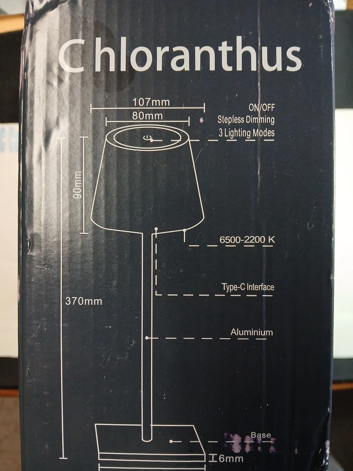 CHLORANTHUS 2 Cordless Table Lamps, 3 Colors Stepless Dimming 5000mAh New In Box - Image 4 of 4