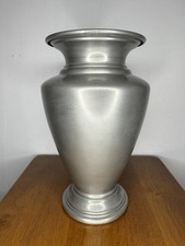 Restoration Hardware Pewter Matte Color Urn Style Vase 9” Metal Decorative India