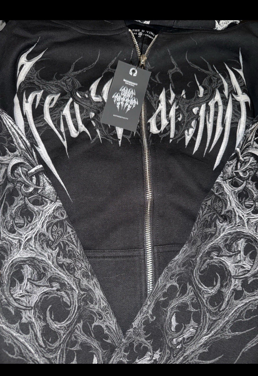 Breathe divinity - Heavenly Knight Oversized Zip-up Hoodie - (MIDNIGHT) LARGE