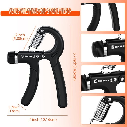 2 Pcs Hand Grip Strengthener Exerciser Hand Workout Squeezer, Adjustable Resi... - Picture 3 of 7