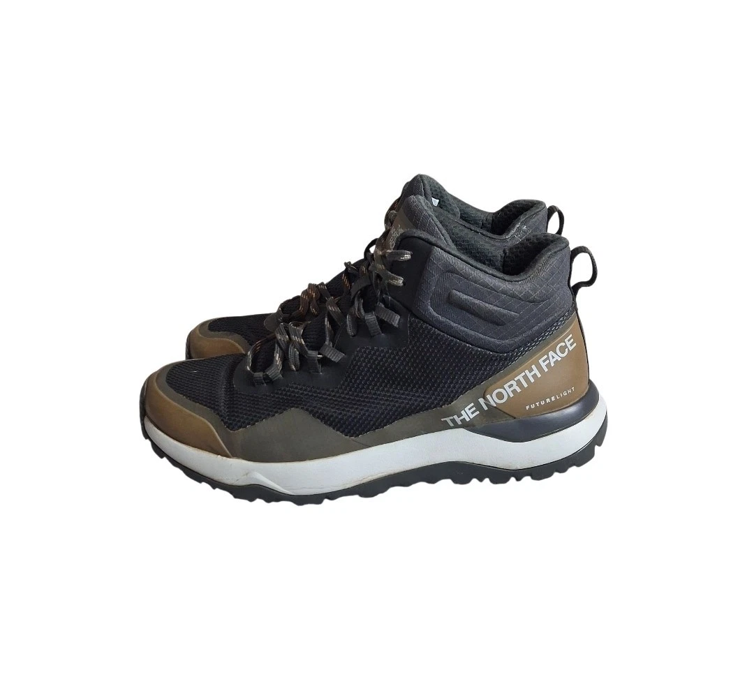 North Face Activist Mid Futurelight Grey Brown Hiking Boot Mens Size 9.5