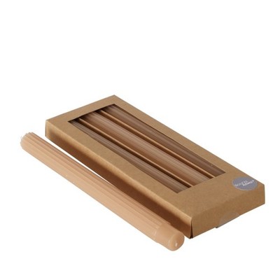 Boltze Stabkerze Classic, 4-teilig, 26 cm hoch, Beige, 2040793