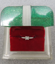 14k Diamond Engagement Ring White Gold Princess Cut .22 karat 2.10g Size 8 READ