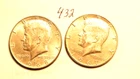 KENNEDY HALF DOLLAR,  40%  SILVER,  1967-P,  1968-D, ------432