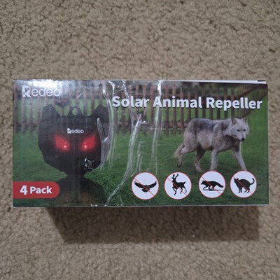 Solar Nocturnal Animal Repeller Predator Control Light Repellent Devices  4 Pack