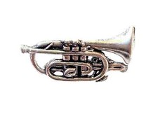 Cornet Hand Made in UK Pewter Lapel Pin Badge