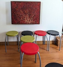 Sgabelli colorati vintage anni 70 Ikea plastica retrò rosso nero verde