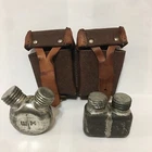 Vintage WW2 Military Rifle Two Spout Oil Cans W/Ammo Pouch WH