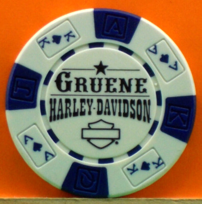 Gruene HARLEY DAVIDSON * New Braunfels Texas *** Poker Chip (W/B)