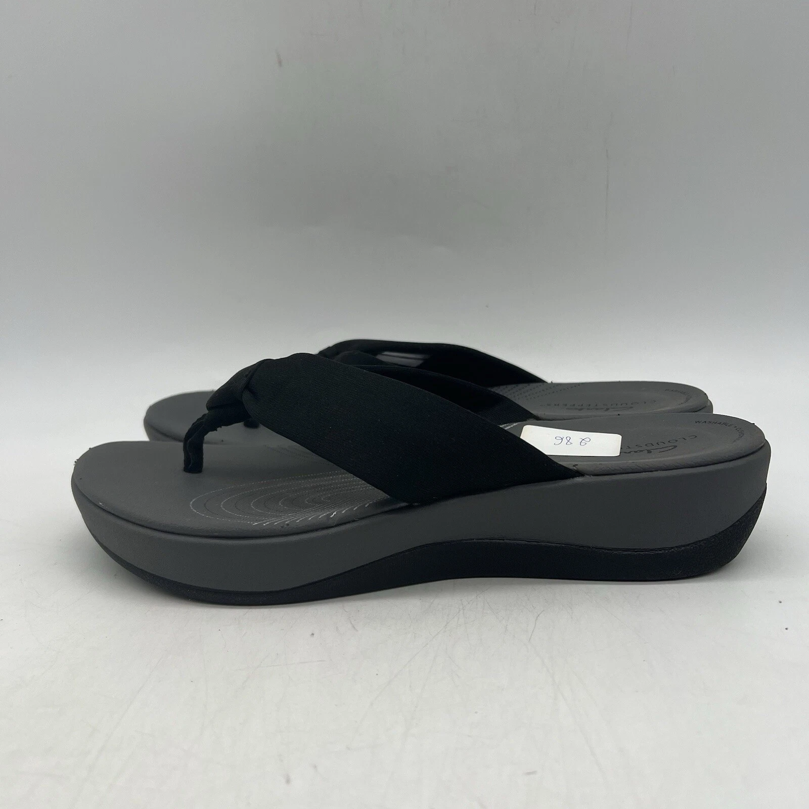 Sandalo infradito Clarks donna Arla Glison tessuto ortholite zeppa perizoma taglia 9M