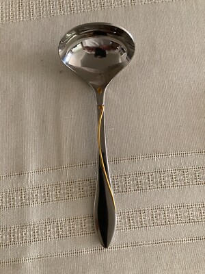 Yamazaki Raceme Stainless Steel Gold Accent Gravy Ladle Slightly Used