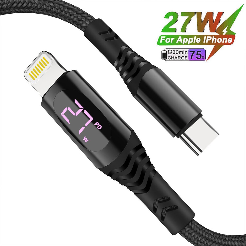 27W USB C to iPhone Cord Charger Fast Charging Cable For iPhone 14 13 12 11 Pro