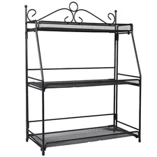 Standing Spice Rack 3 Tier Metal Foldable Kitchen Rack for Countertop Organizer