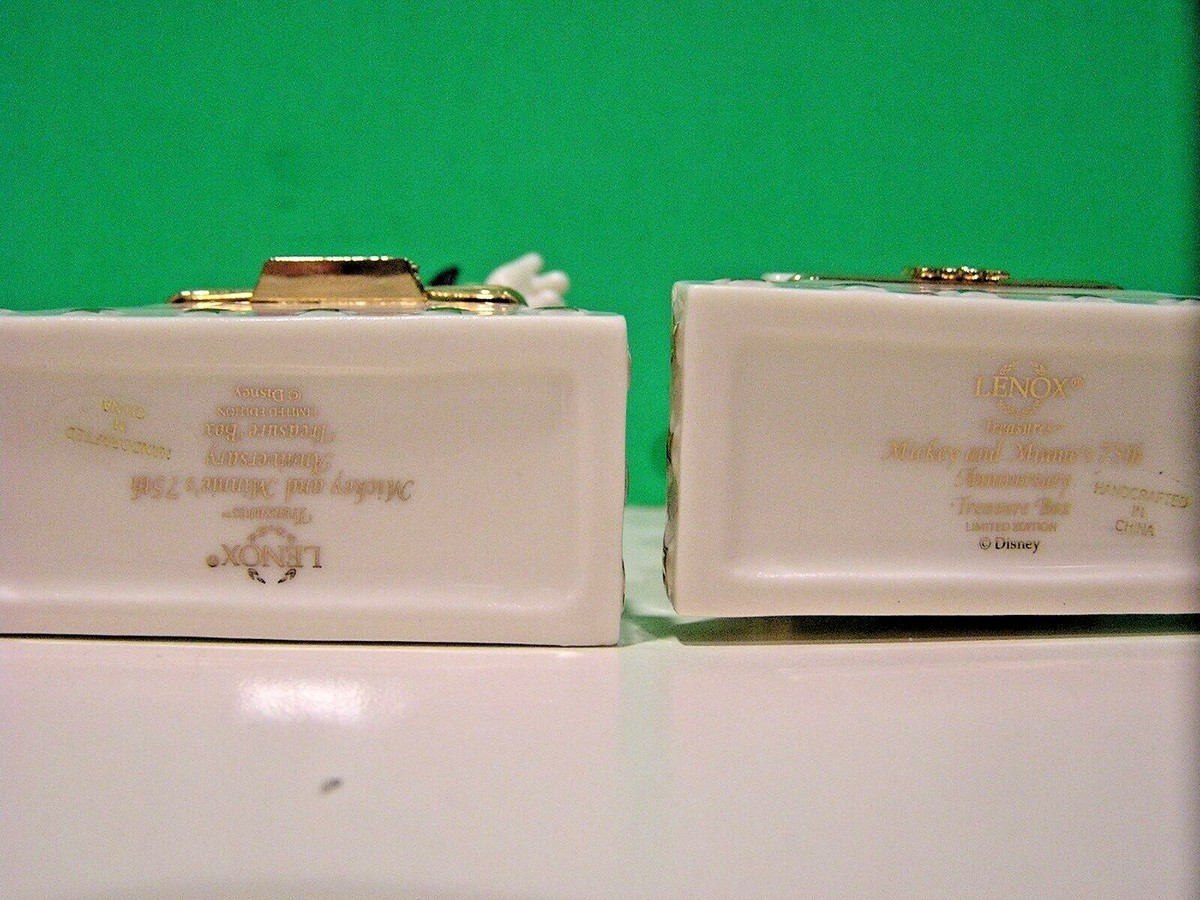 LENOX MICKEY & MINNIE 75th anniv TREASURE BOX SET NEW in BOX with