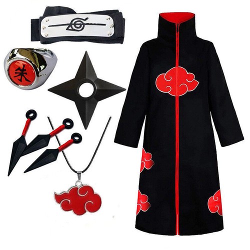 Costume Cosplay Anime Akatsuki Itachi Mantello Qualità Superiore XS Itachi Naruto - Foto 7 di 15
