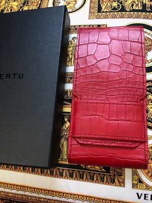 NEW Vertu Signature Touch 4.7'' RED Alligator Vertical Flap Leather Case 
