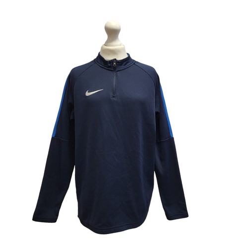 Nike Dri-Fit marineblau 1/4-Reißverschluss Trainingsanzug Oberteil UK Jungen Größe Large H331