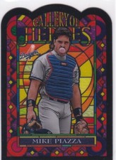 MIKE PIAZZA 1997 Topps GALLERY OF HEROES #GH7 Baseball STAINED GLASS $$ DIE-CUT!