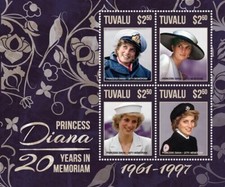 Tuvalu 2017 - Princess Diana, 20 Years in Memoriam - Sheetlet - MNH....Part 2