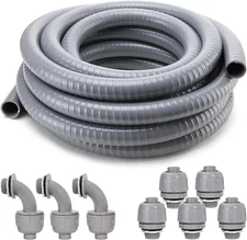 Liquid-Tight Conduit and Connector Kit,Flexible Non Metallic Liquid Tight Electr