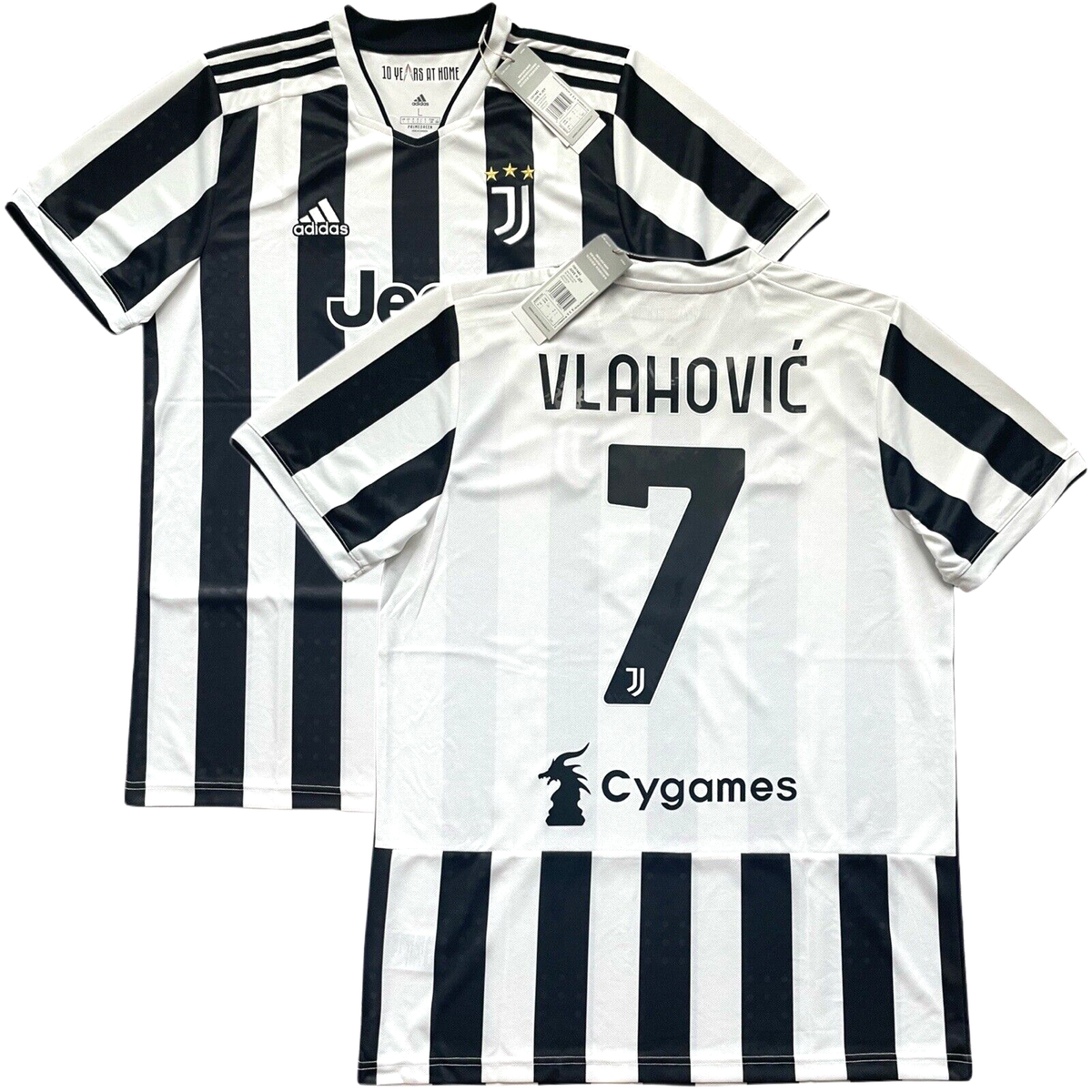 Juventus ユニフォーム s 2021/22 Juventus Home Jersey #7 Vlahovic Large adidas Soccer