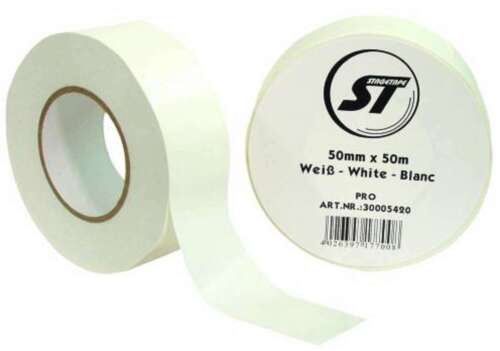 €0.20/m fabric tape PRO WHITE white stage tape 50m x 50mm armored tape stone tape - Picture 1 of 2