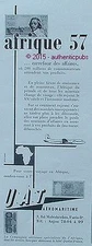 ADVERTISEMENT UAT AEROMARITIME AIRLINE PLANE AFRICA 1957 FRENCH AD