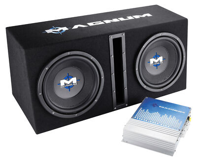 MTX Magnum MB210SP 800w Dual 10  Subwoofers+Vented Sub Box Enclosure+Amplifier