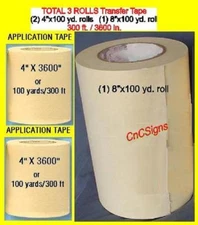 8" 4" 4" Rolls APPLICATION TRANSFER Paper TAPE for Vinyl Cutter PLOTTER **