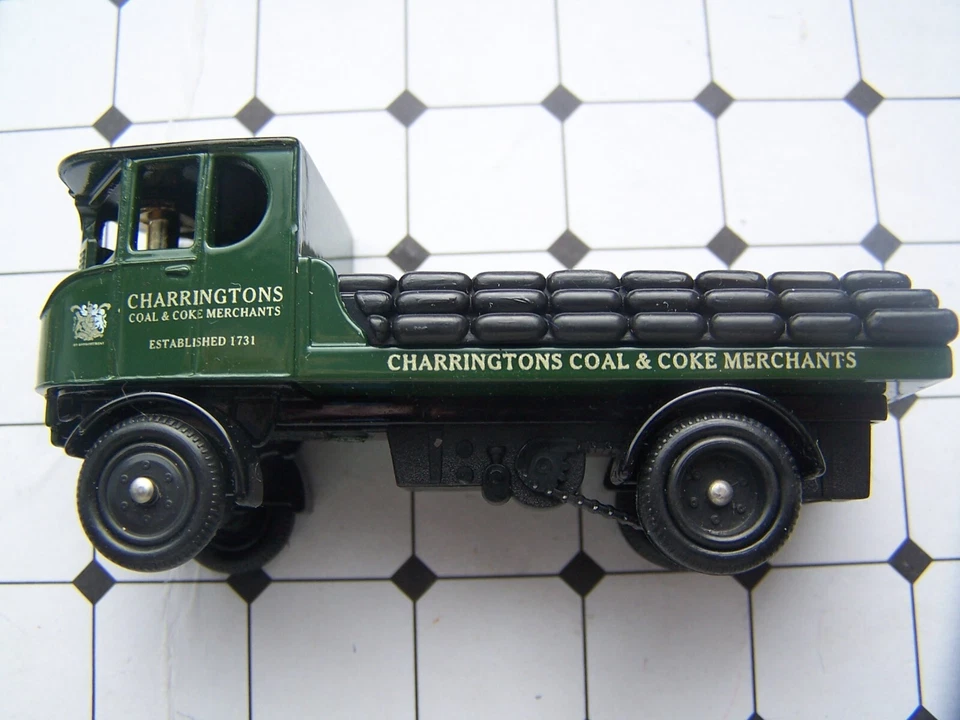 LLEDO, PLATAFORMA PLANA DE 4 RUEDAS CENTINELA, CARBÓN CHARRINGTON, MODELO FUNDIDO A PRESIÓN, VINTAGE Foto 2 de 4