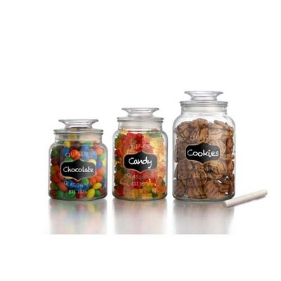 Kitchen Countertop Cookie Candy Jar Chalk Board Canisters Food