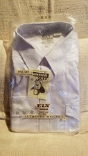 New Vtg Mens Ely Cattleman Pearl Snap 17.5x34/35 Pearl Snap Long Sleeve Shirt