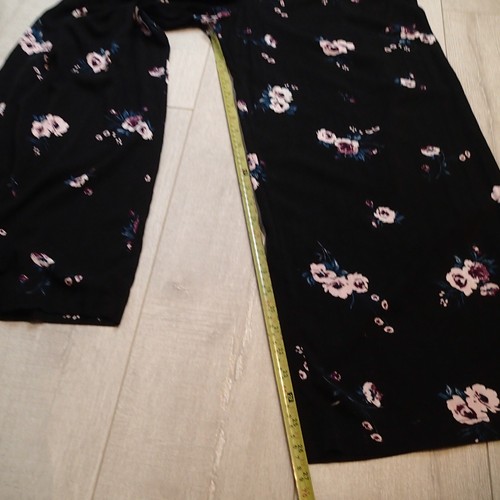 Torrid Women's Size 1 Black Purple Floral Wide Leg Ruffle Cami Jumpsuit - Picture 18 of 22