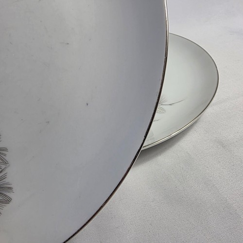 TWO Fine China of Japan Pine Song Dinner Plates Gray Pinecones & Needles - Picture 9 of 13