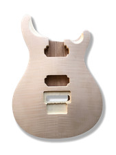 Mahogany Guitar Body HH Pickup Flame Maple Veneer Unfinished Set in heel Guitar