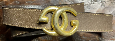Vintage Authentic GUCCI Belt Buckle GG Authentic Gucci Vintage Black Leather GG Buckle Size 80/32  main image 4