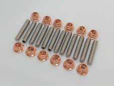 M8 Stainless steel exhaust studs and copper flange nuts various lengths quantity
