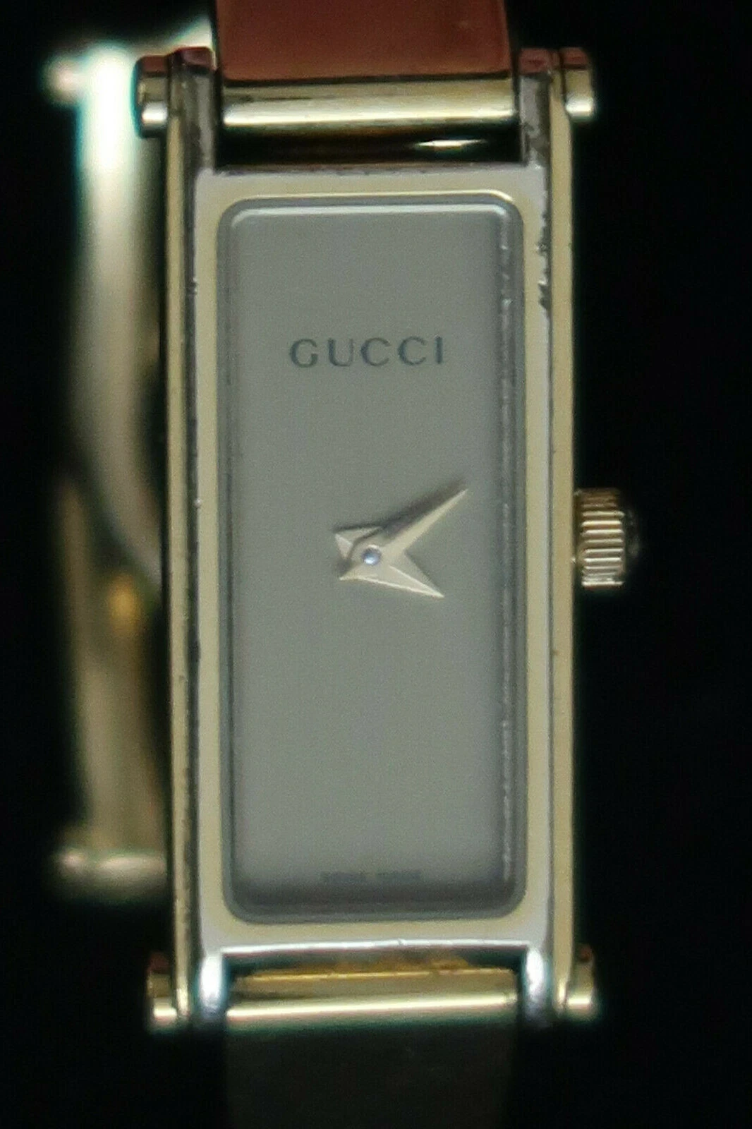 GUCCI 1500L OROLOGIO DONNA VESTITO QUARZO PLACCATO ORO CINTURINO CINTURINO IN SCATOLA