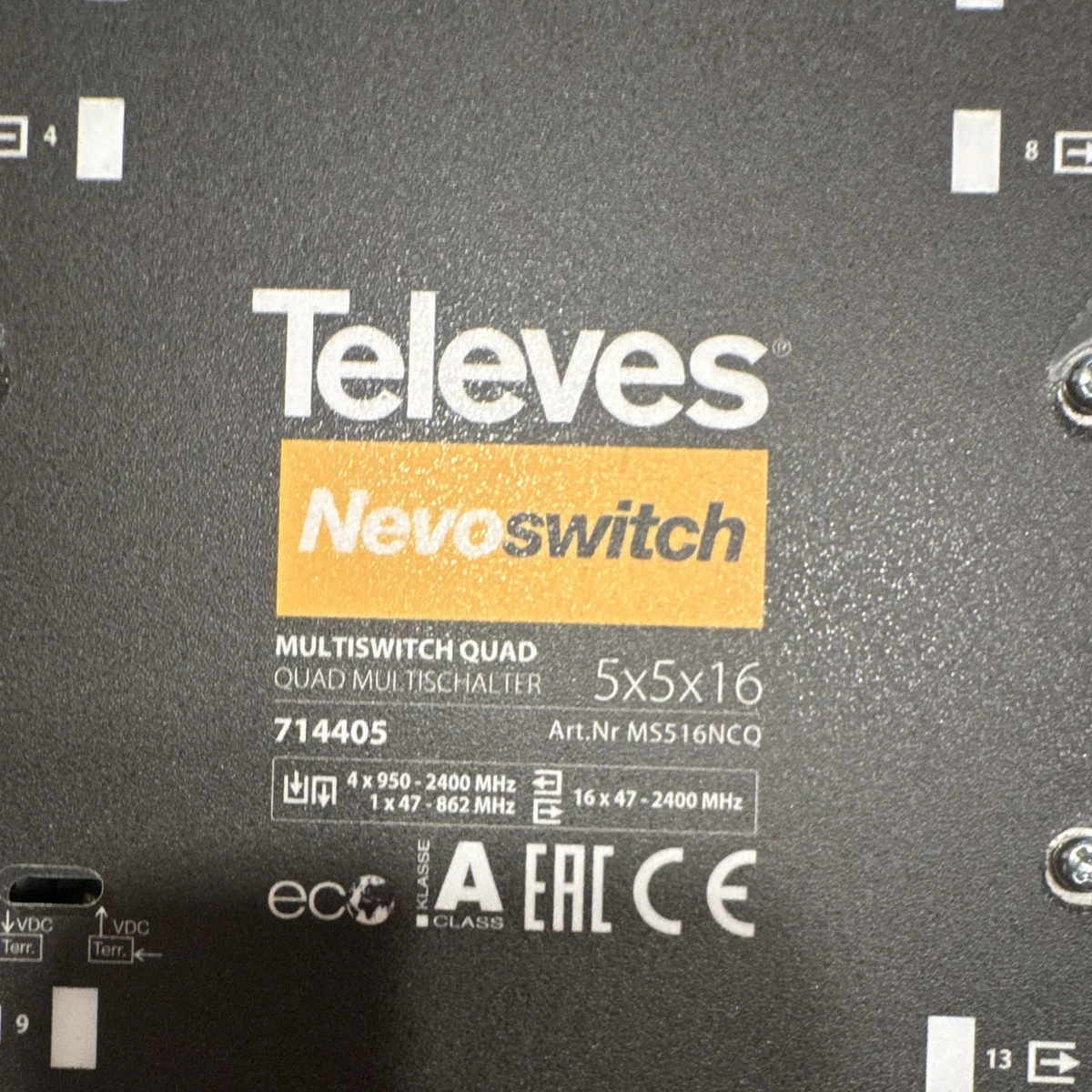 Interruptor múltiple Televés NevoSwitch Quad 5 entradas 16 salidas 714405