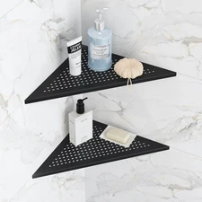 2 Pack Bathroom Corner Shelf, Recessed 12" Corner Shower Shelf, SUS304 Stainl...