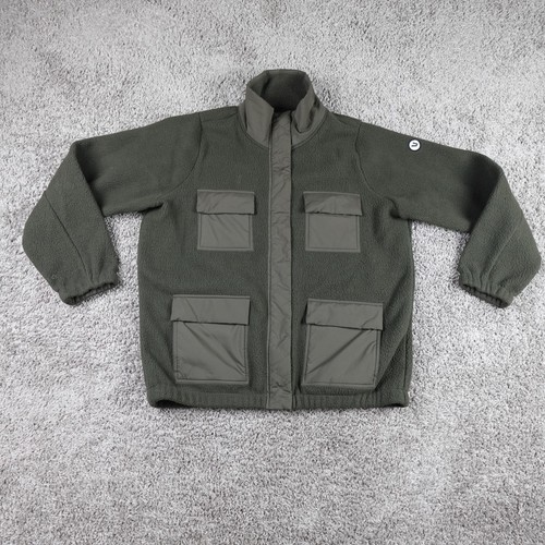Vuori Utility Sherpa Fleece Full Zip Green Cargo Jacket VW524 Womens Large