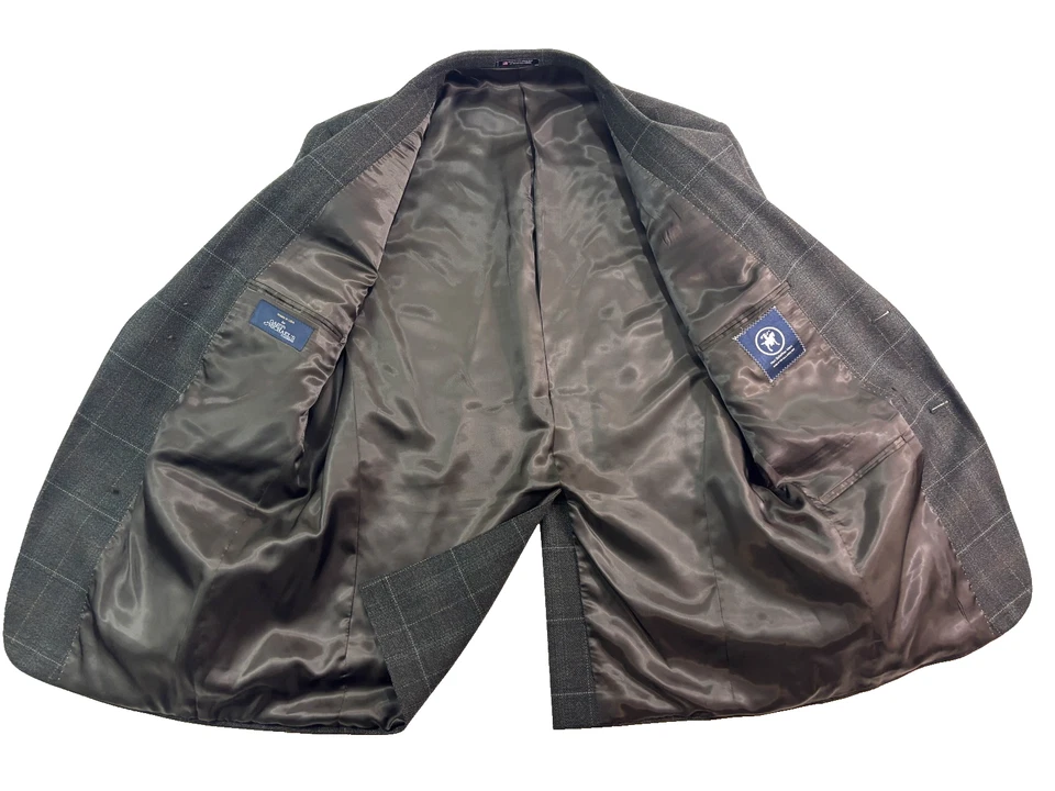 Hart Schaffner Marx 44R Verde Ventana Cuadros Blazer Chaqueta Traje Deportivo Abrigo EE. UU. Foto 4 de 4