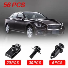56X Bumper Clips Retainer Car Bolts Screw Rivet Fastener Nuts Engine Fender Trim