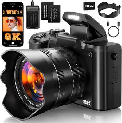 8K Digital Cameras for Photography Autofocus, 2026 Upgrade 88MP Wifi Professiona