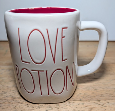 Rae Dunn Love Potion Mug Artisan Collection by Magenta 18oz White w/ Red,