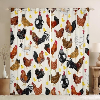 Chicken Blackout Curtains Cute Chicken Pattern Curtains for Bedroom Living Ro...