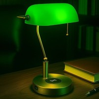 Tischleuchte Bankerlampe Schreibtischleuchte Rgb Led Dimmbar Kabelloses Laden